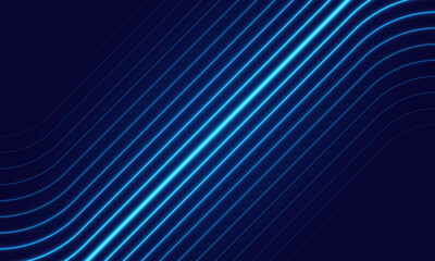 Obraz premium Digital geometric elements abstract vector background. Dark blue background. Modern line stripes curve abstract Luxury presentation background. Glowing neon lighting cosmic vibrant blue color tunnel