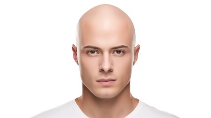 young man bald head, generative ai 