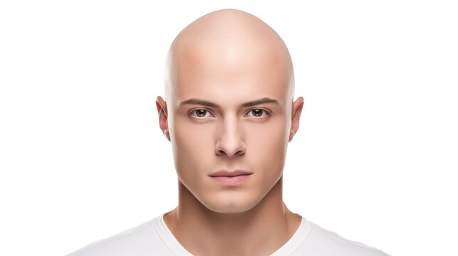 young man bald head, generative ai 