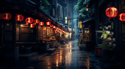 lanterns in the night