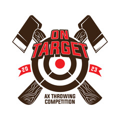 Axe throwing vector illustration logo design