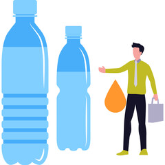 Man carrying water bottle Vector Illustration that can be easily modified or edit

