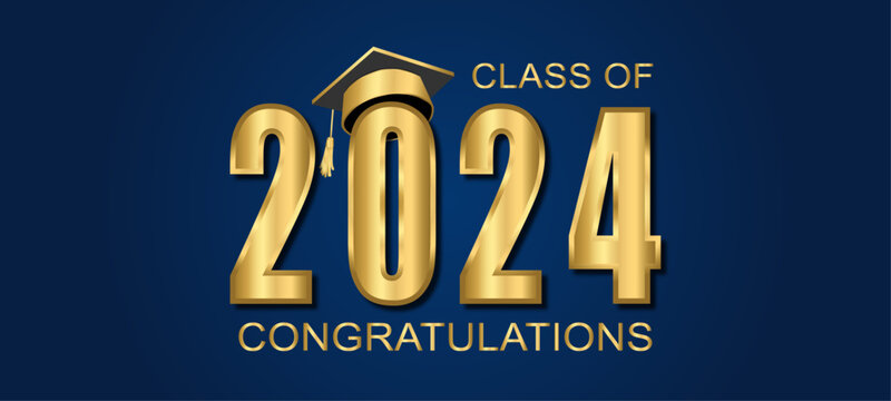 Class of 2024 Vector text for graduation gold design