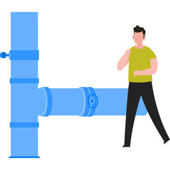 Water pipeline Vector Illustration that can be easily modified or edit

