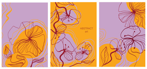 Abstract art background design with floral elements. Vector EPS10