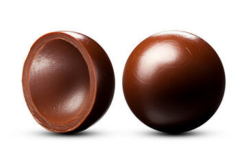Chocolate ball isolated on transparent or white background, png