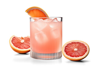 Classic paloma cocktail isolated on transparent or white background, png