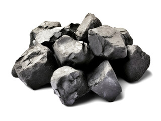 Set of coals isolated on transparent or white background, png