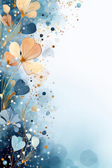 A Blue Background With Flowers And Bubbles. Blue Backgrounds, Flower Decor, Bubble Decorations, Home Interiors, Room Design Ideas, Artistic Decoration, Greeting Сard. Generative AI