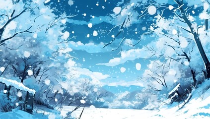 Amazing winter landscape, generative ai