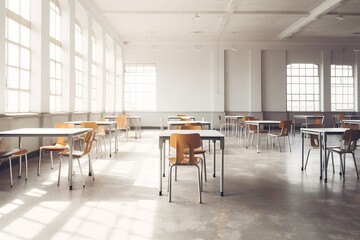 Empty classroom, generative ai