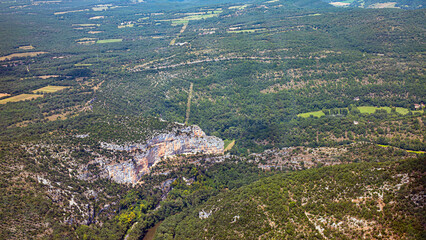 Villefranche de Rouergue on Aveyron River aerial View