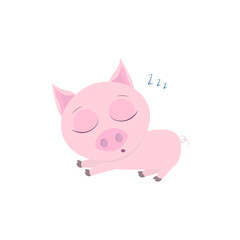 Cute piglet on white background isolated