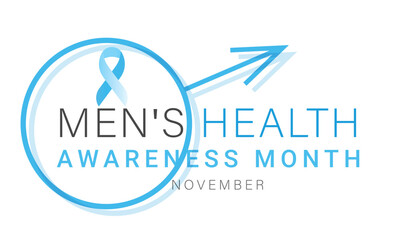 Men's health awareness month. background, banner, card, poster, template. Vector illustration.