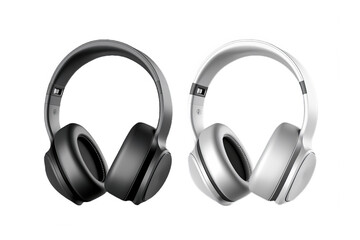 Two headset isolated on transparent background (PNG)