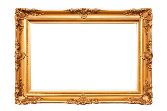Wooden painting frame isolated on transparent background (PNG)