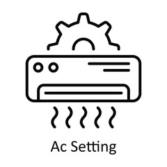 Ac Setting Outline Icon Design illustration. Home Repair And Maintenance Symbol on White background EPS 10 File