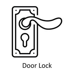 Door Lock Outline Icon Design illustration. Home Repair And Maintenance Symbol on White background EPS 10 File