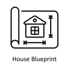 House Blueprint Outline Icon Design illustration. Home Repair And Maintenance Symbol on White background EPS 10 File