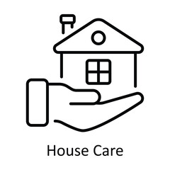 House Care Outline Icon Design illustration. Home Repair And Maintenance Symbol on White background EPS 10 File