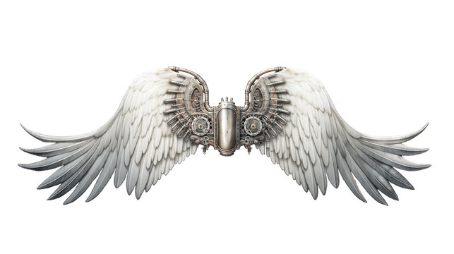 An angel's wings, with a clear white background, are depicted in the image.