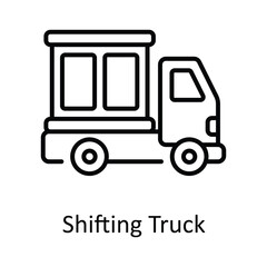Shifting Truck Outline Icon Design illustration. Home Repair And Maintenance Symbol on White background EPS 10 File