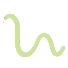 Fototapeta premium Green Snake Cartoon illustration