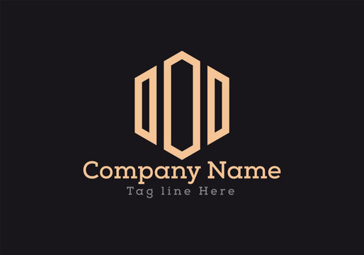 OOO letter logo design with polygon shape. OOO polygon and cube shape logo design in gold colour.