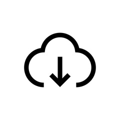 Obraz premium cloud download icon, cloud downloading symbol, arrow down icon 