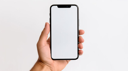 Hand holding a smart phone. Created with Generative AI