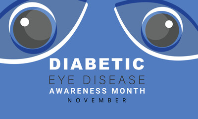 Diabetic eye disease awareness month. background, banner, card, poster, template. Vector illustration.