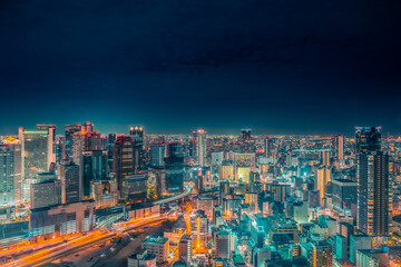 Fototapeta premium Japan Osaka nightscape