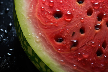 Closeup of a slice of watermelon