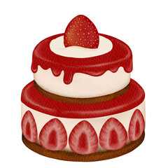 Strawberry cake illustration 