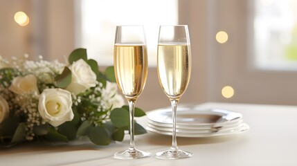 Deux coupes de champagne à un événement festif