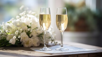 Deux coupes de champagne à un événement festif