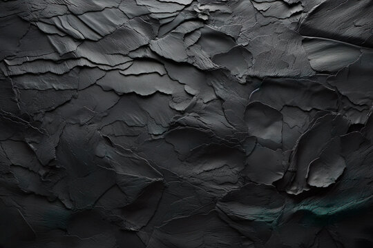 Black coal textured background in black