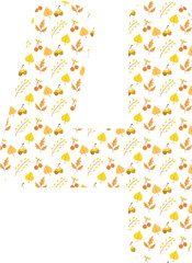 Number  4 autumn background for decoration.