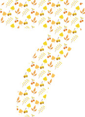 Number 7 autumn background for decoration.