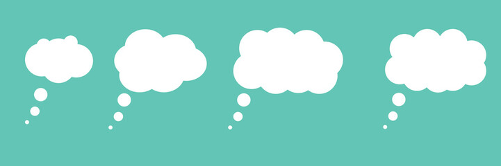 Set of speak bubble text, chatting box, message box outline cartoon vector illustration design