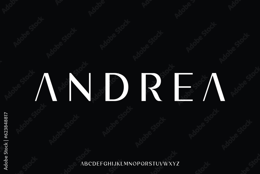 Poster elegant minimalist alphabet display font vector illustration. beautiful typography style design