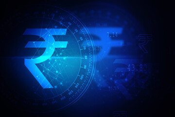 2D illustration Rupee currency sign