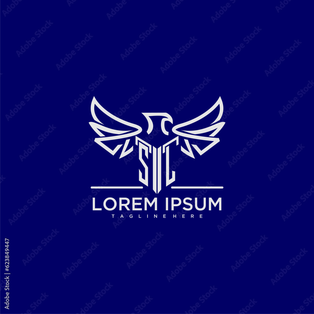 Wall mural sl initial monogram for business logo with eagle image