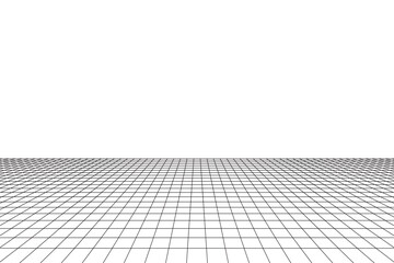 Perspective grid. Abstract wireframe landscape