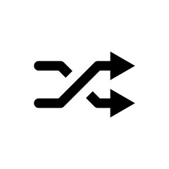 shuffle icon, random symbol with two arrow - andomize playlist line, Shuffling icon	
