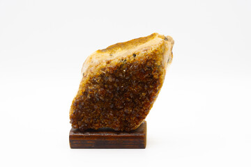 Citrine Quartz Crystal  on a white background