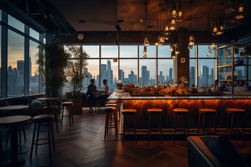 interior of restaurant ai generative art