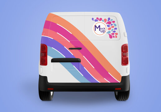 Van Cargo Mockup Back View