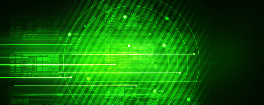 2d illustration Abstract futuristic electronic circuit technology background