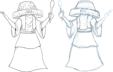 Traditional asian man costume